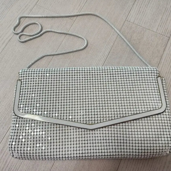 [BUNJANG] FURLA Chain Shoulder Bag White Mesh / 훌라 체인 숄더백 화이트