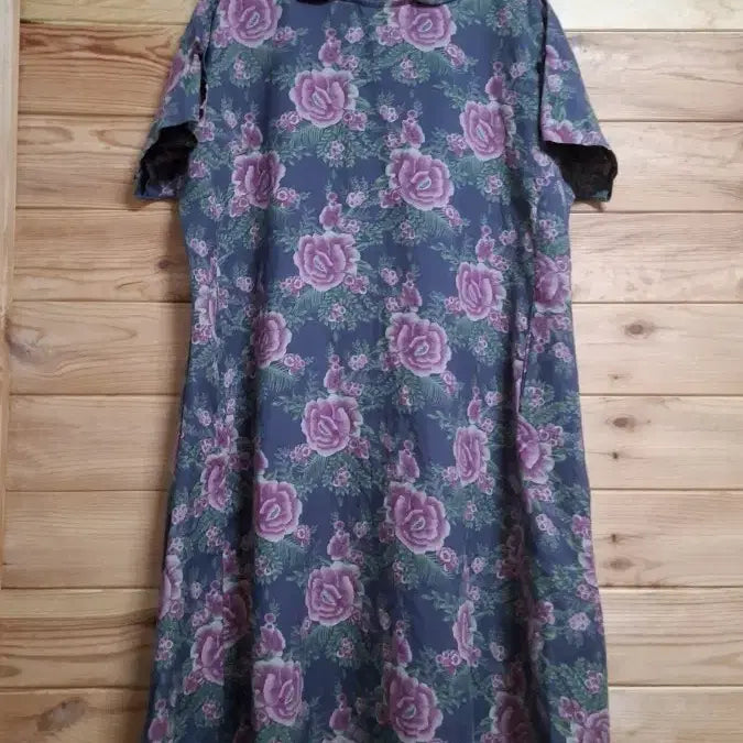 [BUNJANG] Vintage Floral Pattern Linen Long Dress / 빈티지 플라워 패턴 린넨 롱 원피스