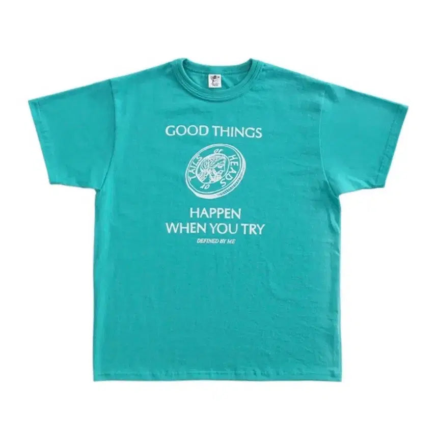 [BUNJANG] Collect Piece Turquoise Short Sleeve T-Shirt M / 컬렉트피시스 터콰이즈 반팔티 M