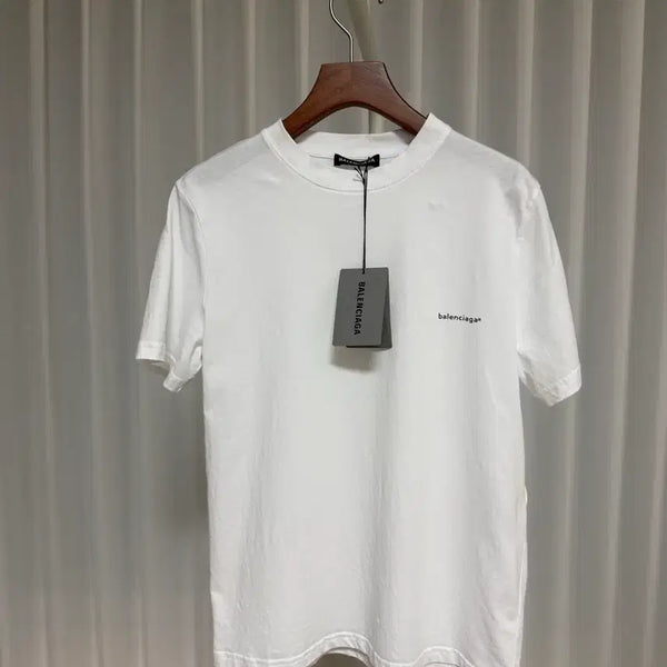 [BUNJANG] Balenciaga Small Logo T-Shirt White / 발렌시아가 스몰로도 반팔 화이트