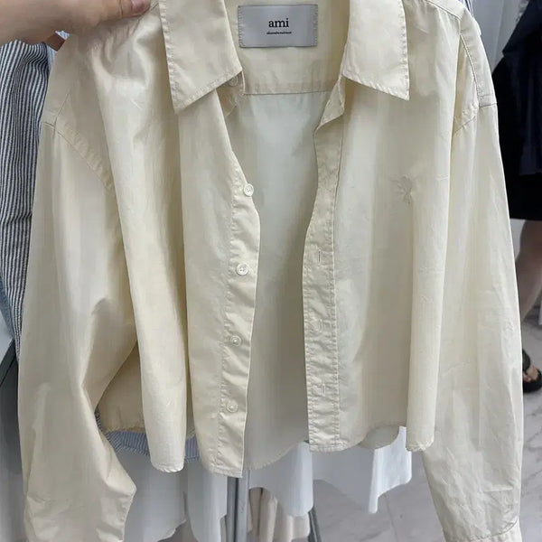 [BUNJANG] AMI Yellow Crop Shirt / 아미 연노랑 크롭 셔츠