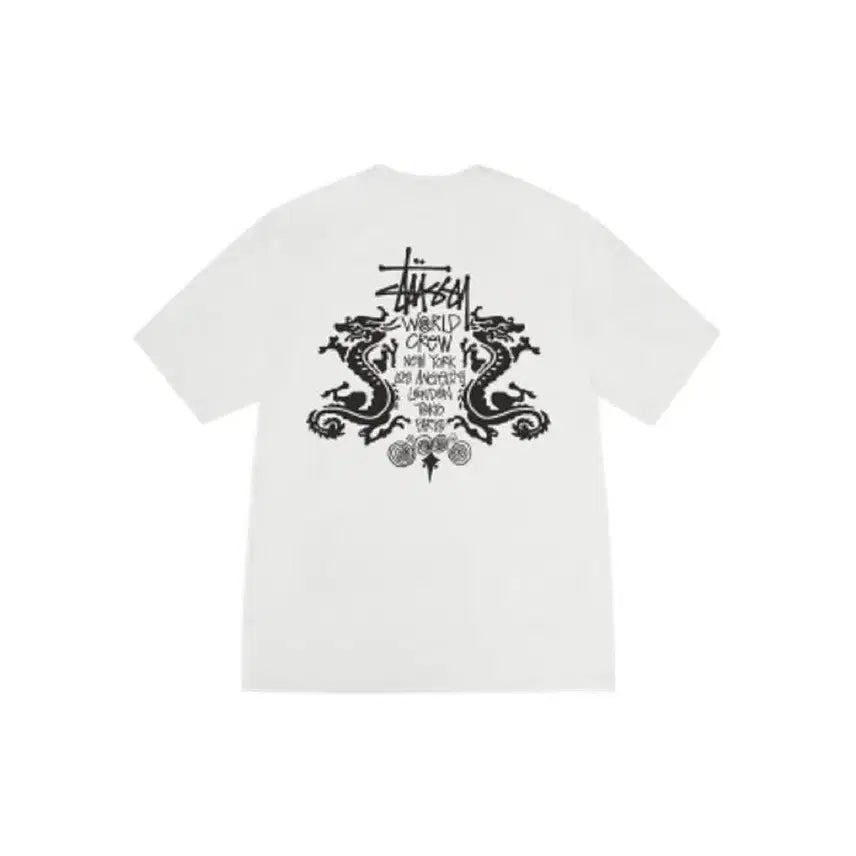 [BUNJANG] Stussy Double Dragon Pigment Dyed T-Shirt White L / 새상품 스투시 반팔 더블 드래곤 피그먼트 다이드 티셔츠