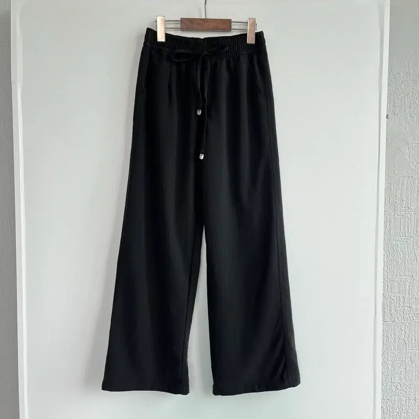 [BUNJANG] Black Wide Banding Pants / 블랙 와이드 밴딩 팬츠 55