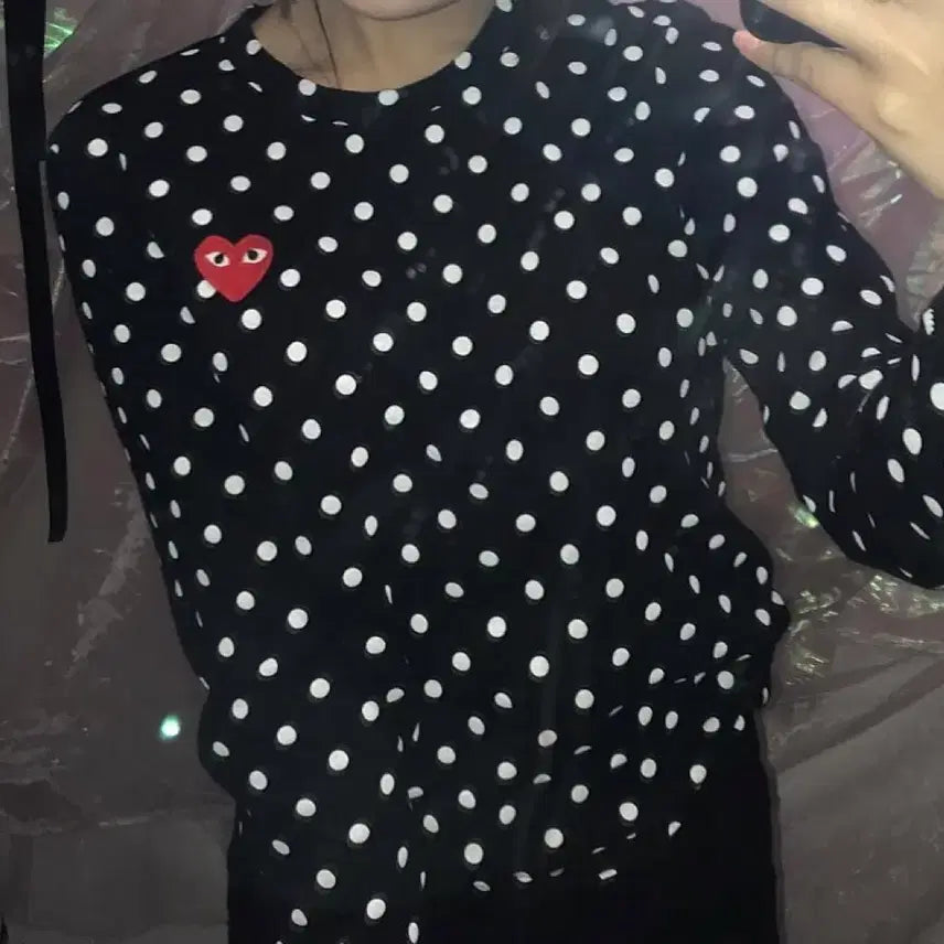 [BUNJANG] Comme des Garçons Dot Long Sleeve Black Size S / 정품 꼼데가르송 도트 롱슬리브 블랙 S사이즈