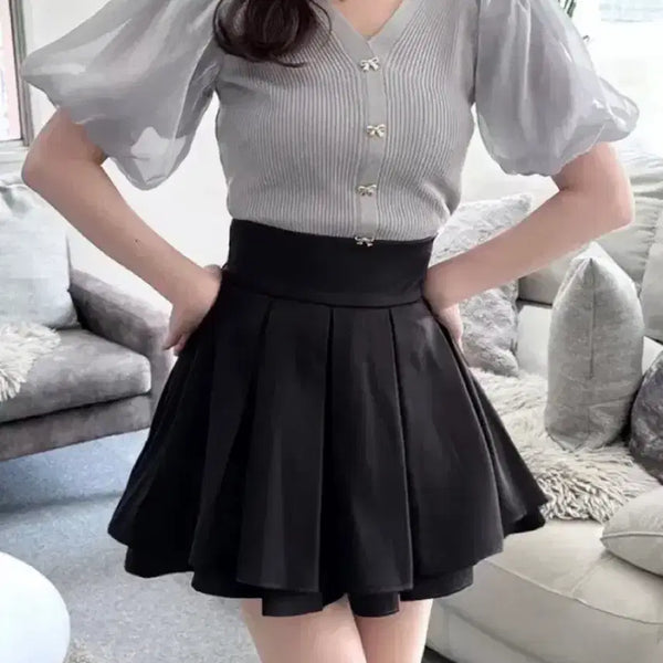 [BUNJANG] Grl Flare Mini Skirt Black / Grl 그레일 플레어 미니 스커트 블랙 판매 지뢰계스나계걸리