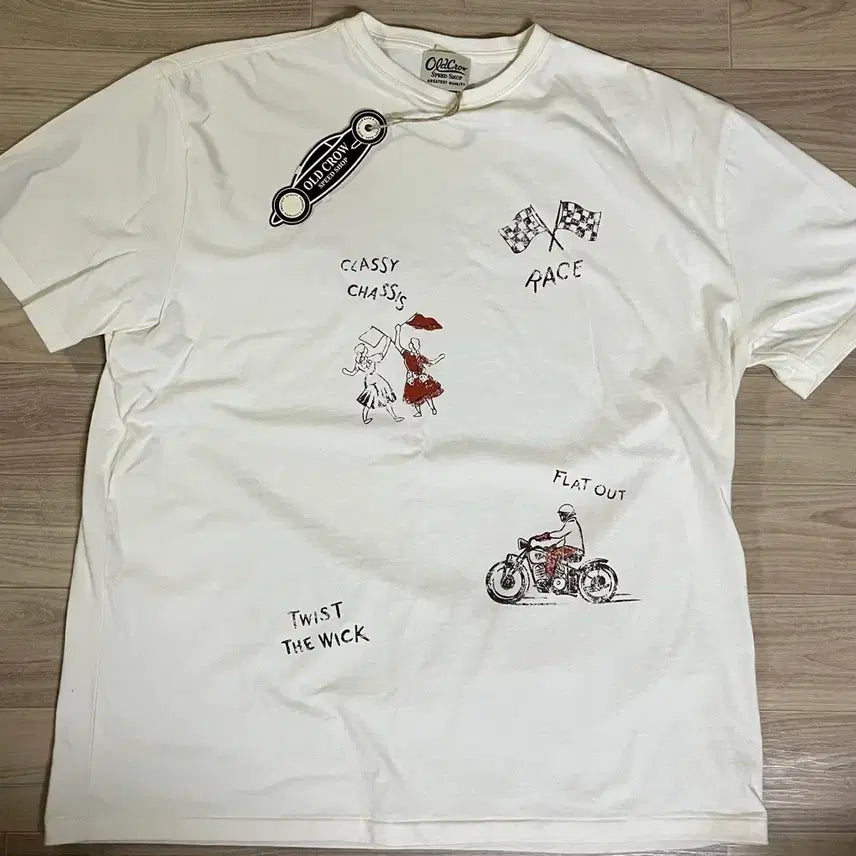 [BUNJANG] Gladhand Old Crow Short Sleeve T-Shirt (White, 2XL) / GLADHAND(OLD CROW)올드 크로우 반팔 티셔츠