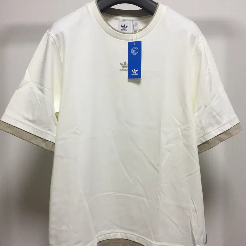 [BUNJANG] Adidas Originals Layered Short Sleeve T-Shirt Ivory M / <새상품> 아디다스 오리지널스 레이어드 반팔 티셔츠 아이보리 M