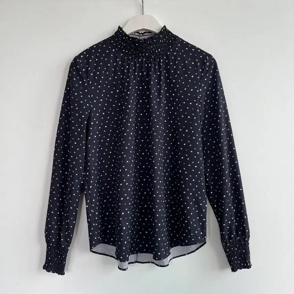 [BUNJANG] Must Be Modern Dot Embroidered Blouse / 머스트비 모던 도트 스모킹 자수 밴딩 블라우스