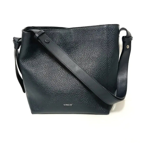 [BUNJANG] Vince Camuto Navy Leather Bucket Shoulder Bag / 빈스 숄더백 네이비