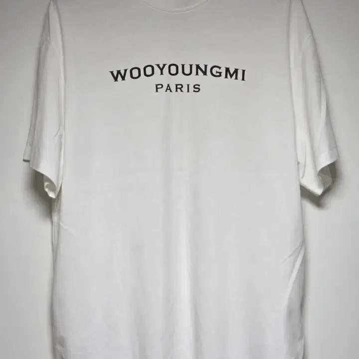 [BUNJANG] Wooyoungmi Paris Logo T-Shirt White Size 105 / [정품 / 백화점판] 우영미 파리 로고 반팔티 105사이즈
