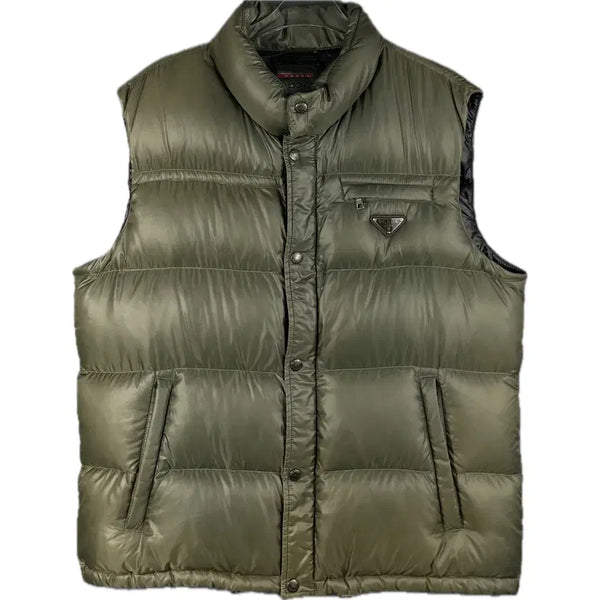 [BUNJANG] Prada Down Padded Vest Khaki Size 54 / [54] 프라다 다운 패딩 조끼 베스트