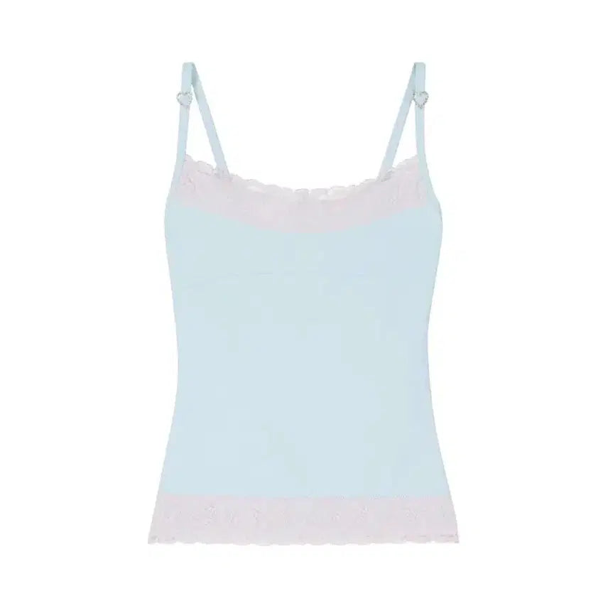 [BUNJANG] Janne Heart Drop Lace Cami / 잔느 하트드롭 레이스 하트 큐빅 나시