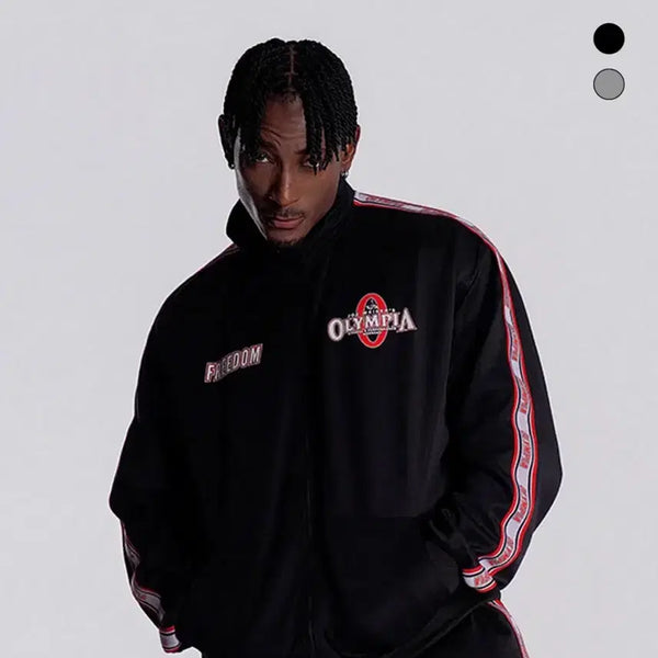[BUNJANG] Olympia Lettering Jersey Jacket / 올림피아 레터링 져지 자켓