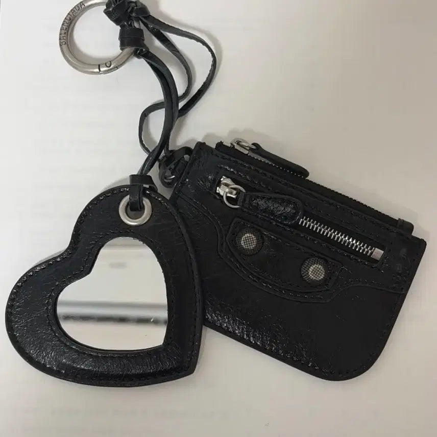 [BUNJANG] Balenciaga Le Cagole Card Holder with Heart Mirror Case / 발렌시아가 르카골 카드지갑 + 하트 미러 케이스