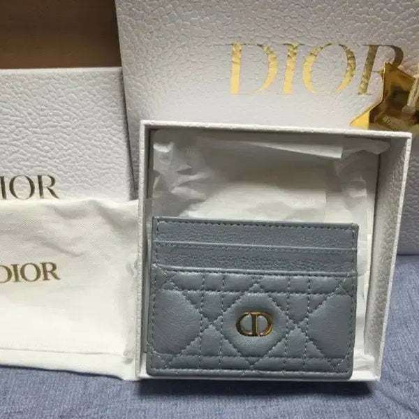 [BUNJANG] Dior Caro Card Holder Sky Blue / [정품 / 풀구성] 디올 카로 카드지갑 스카이블루