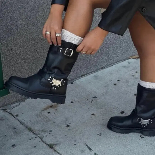 [BUNJANG] Dr. Martens Aniston High Black Boots / 닥터마틴 애니스톤 하이 블랙
