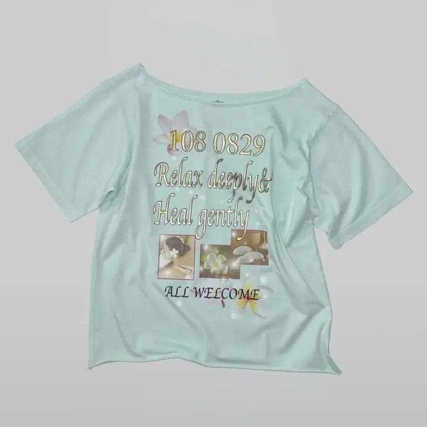 [BUNJANG] Sculptor One Shoulder Off-Shoulder T-Shirt Mint (L) / 스컬프터 반팔 원숄더 오프숄더 민트 (L)