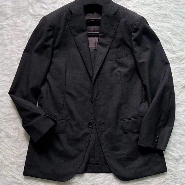 [BUNJANG] Ring Jacket Black Label Dark Grey Window Pane Check Wool Suit - Italian 44 / Korean 95 / 링자켓 / 블랙라벨 다크그레이 수트 / 44
