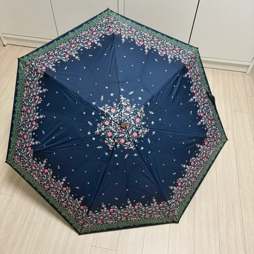 [BUNJANG] Guy Laroche Flower Pattern Navy Lightweight Sun Umbrella / 플라워 패턴 네이비 경량 양산