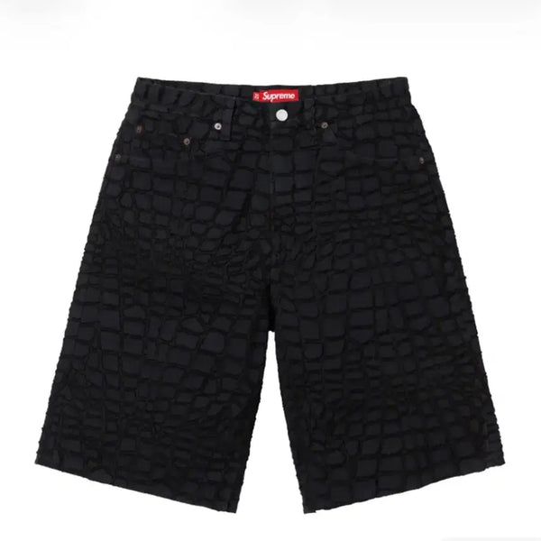 [BUNJANG] Supreme Frayed Croc Baggy Denim Shorts Black 32 / 25SS 슈프림 프레이드 크록 배기 쇼츠 32