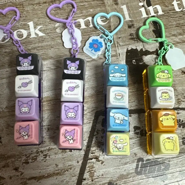 [BUNJANG] Sanrio Characters Relax Keycap Keychain / 산리오캐릭터즈 Relax 키캡키링 4구