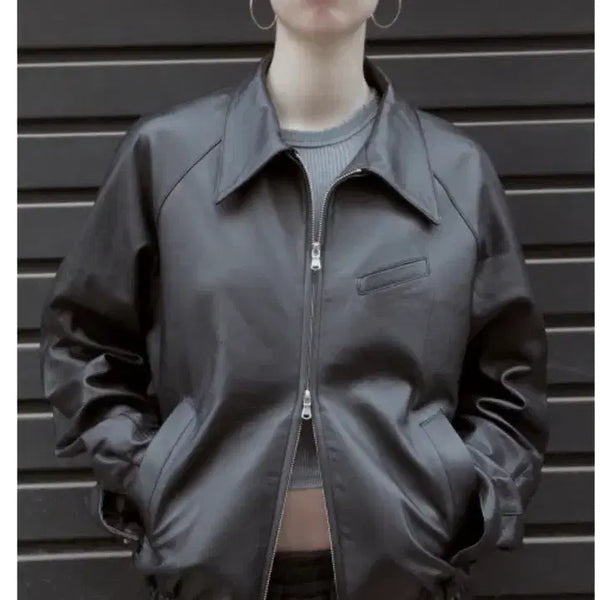 [BUNJANG] Mude A4 Leather Jacket / [4] 머듈 a4레더자켓