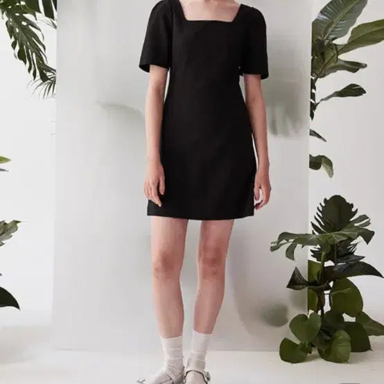 [BUNJANG] KUHO PLUS Square Neck Dress / 구호플러스 스퀘어넥 원피스