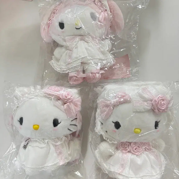 [BUNJANG] Sanrio White Frill Plush Doll - My Melody, Hello Kitty, Charmmy Kitty / 산리오 화이트 프릴 누이구루미 인형 마이멜로디 헬로키티 챠미키티