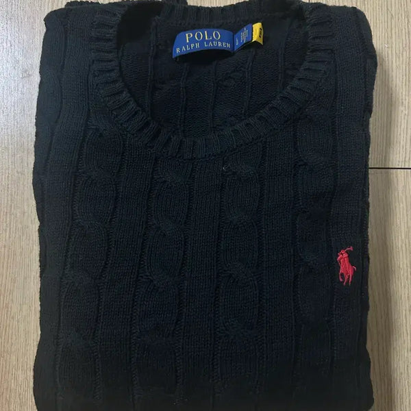 [BUNJANG] Polo Ralph Lauren Cable Knit Sweater Black / 폴로 랄프로렌 케이블 니트 블랙
