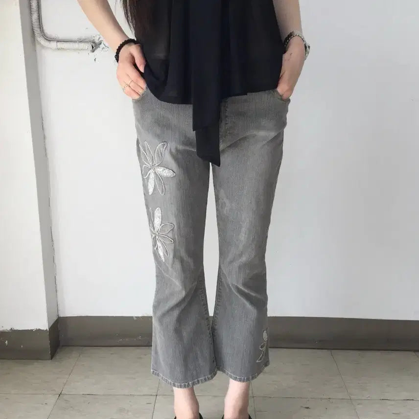 [BUNJANG] Daily Topics Fairy Denim Capri Pants / Daily Topics 페어리 데님 카프리 팬츠