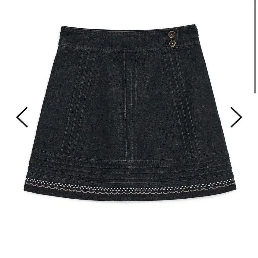 [BUNJANG] Hug Your Skin Denim Needlework Midi Skirt / 새상품)허그유어스킨 데님 니들워크 미디 스커트