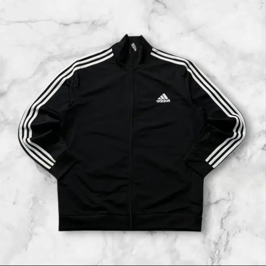 [BUNJANG] Adidas Trefoil Three-Stripes Track Jacket Black/White Size 110 / 아디다스 삼선 검흰 져지 110