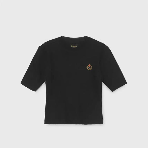 [BUNJANG] Heritage Floss Summer Short Sleeve Knit Black / 헤리티지플로스 여름반팔니트 블랙