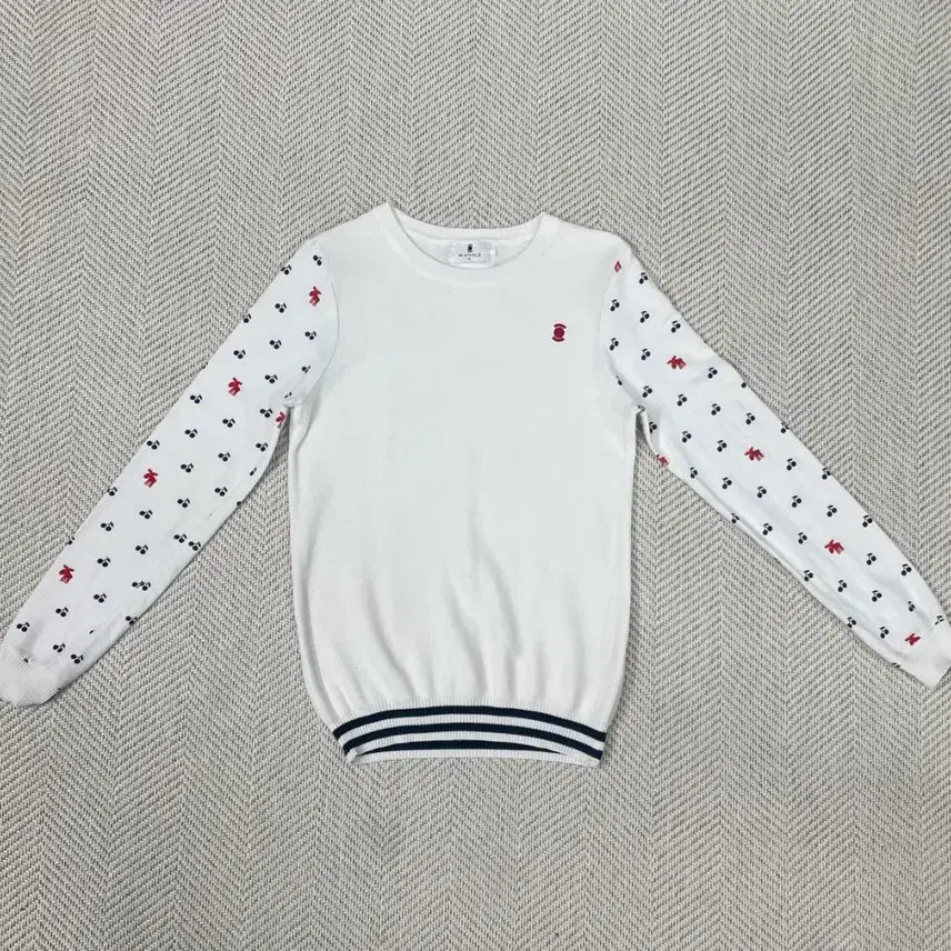 [BUNJANG] W.Angle White Pattern Knit 90 / 와이드앵글 화이트 패턴 니트 90