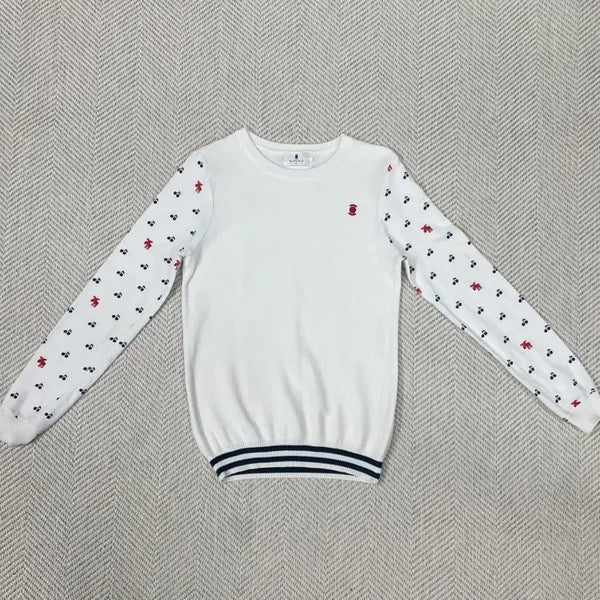 [BUNJANG] W.Angle White Pattern Knit 90 / 와이드앵글 화이트 패턴 니트 90