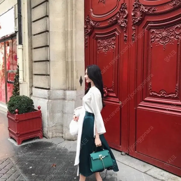 [BUNJANG] Labelle Blanc Ritz Green Skirt XL / 라벨르블랑 리츠 그린 스커트