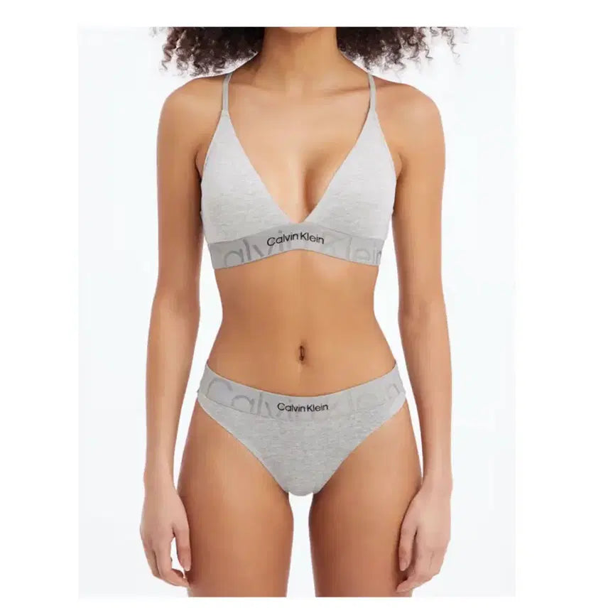 [BUNJANG] Calvin Klein Women's Bra and Thong Set Grey / [정가12만 새상품] 캘빈클라인 브라 + 티팬티 세트 그레이