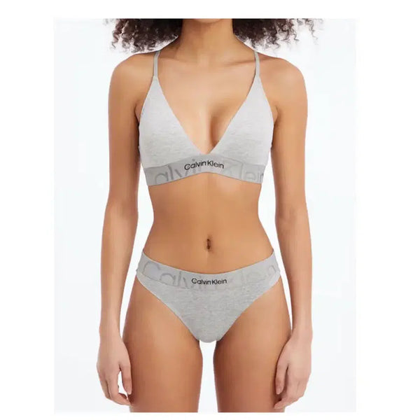 [BUNJANG] Calvin Klein Women's Bra and Thong Set Grey / [정가12만 새상품] 캘빈클라인 브라 + 티팬티 세트 그레이