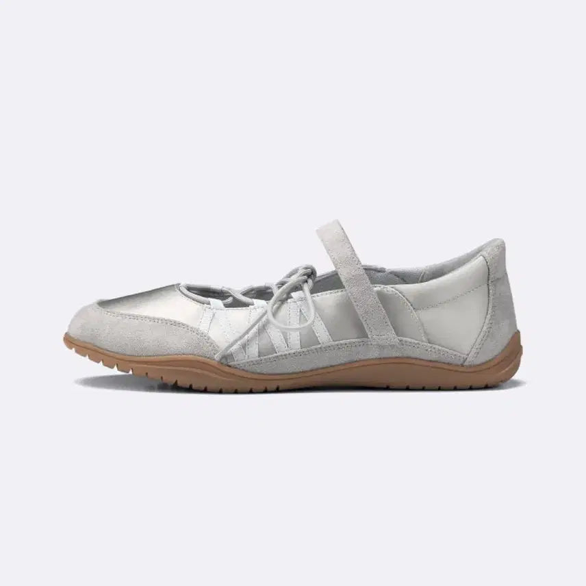 [BUNJANG] GU Lace-Up Ballet Sneakers Silver M / [새상품] 지유 GU 레이스업 발레 스니커즈 실버 M