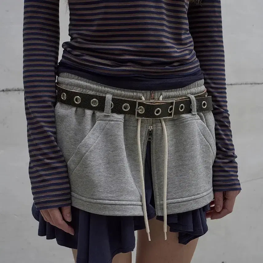 [BUNJANG] LCDC Layered Zip-Up Skirt (Grey) / 새상품) lcdc 레이어드 집업 스커트 그레이