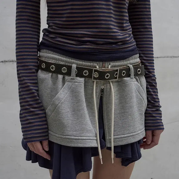 [BUNJANG] LCDC Layered Zip-Up Skirt (Grey) / 새상품) lcdc 레이어드 집업 스커트 그레이