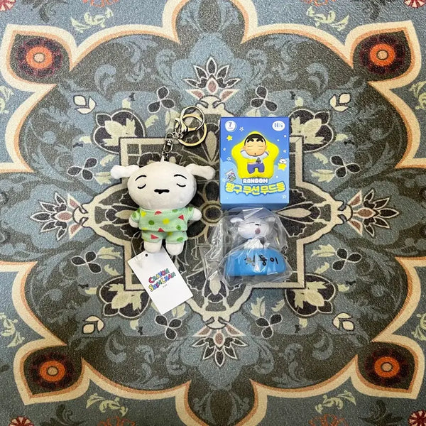 [BUNJANG] Crayon Shin-chan Jammot Friends Whitey Keyring & Cushion Mood Lamp Set / 짱구_잠옷친구들 흰둥이 키링 + 짱구쿠션무드등 흰둥이 세트 새상품