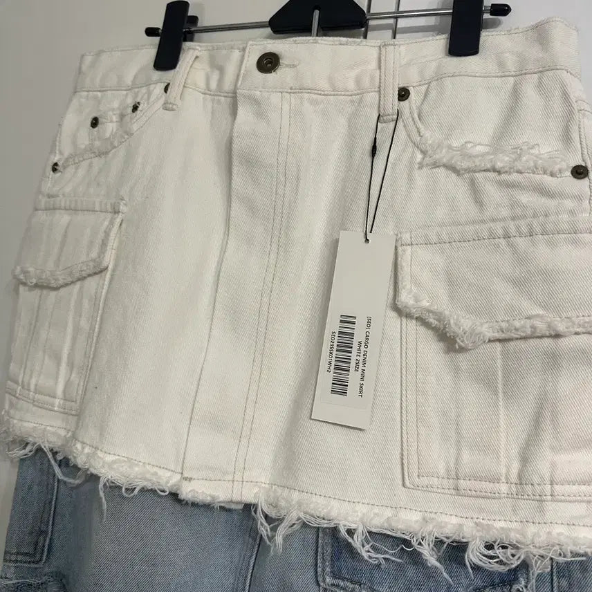 [BUNJANG] SEO White Denim Cargo Mini Skirt / 에스이오 화이트 데님 카고 미니 스커트