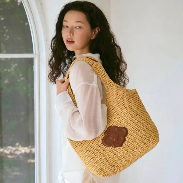 [BUNJANG] Oryany Raffia Shopper Bag / 오야니 라피아 쇼퍼백