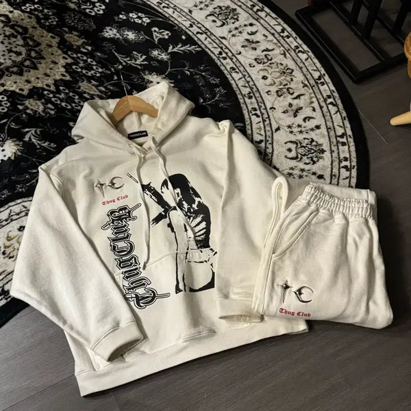 [BUNJANG] THUG CLUB Hoodie Jogger Set / 떠그클럽 후드 조거 셋업