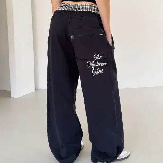 [BUNJANG] Mysterious Hotel Layered Pants Check Navy / 새상품) 미스테리어스호텔 레이어드 팬츠 체크 네이비