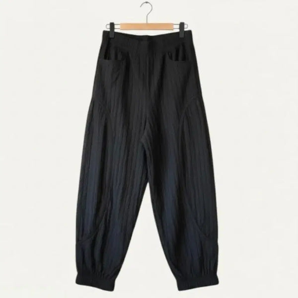 [BUNJANG] Women's Pleats Jogger Pants - Banding Waist, Wide Leg / 새상품 77 여성 통바지 조거 팬츠 밴딩 바지 플리츠 플리츠팬츠 새제품
