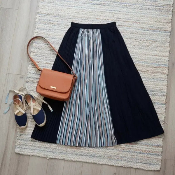 [BUNJANG] Women's Pleated Long Skirt (Size 77) / 새상품 77 플리츠 롱 스커트 여성 롱스커트 롱치마 플리츠스커트 새제품