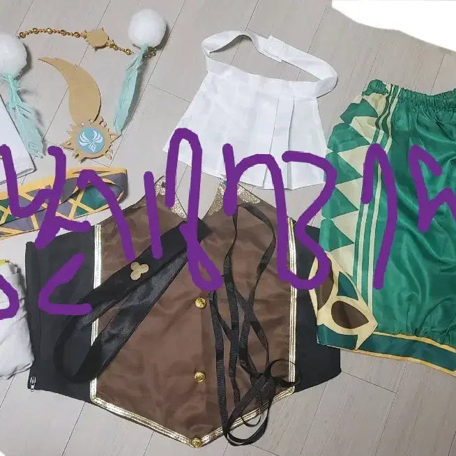 [BUNJANG] Genshin Impact Venti Cosplay Costume Set / 원신 벤티 코스프레 코스옷 코스튬 가발 의상 세트