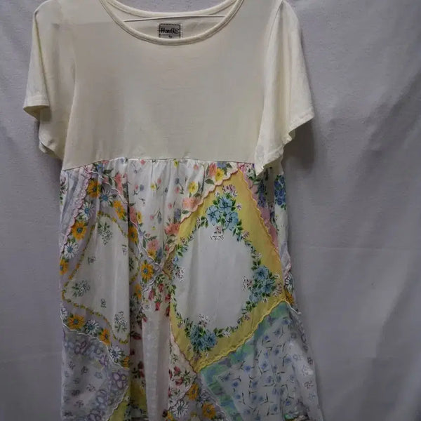 [BUNJANG] Floral Patchwork Midi Dress / 플로럴 패치워크 원피스